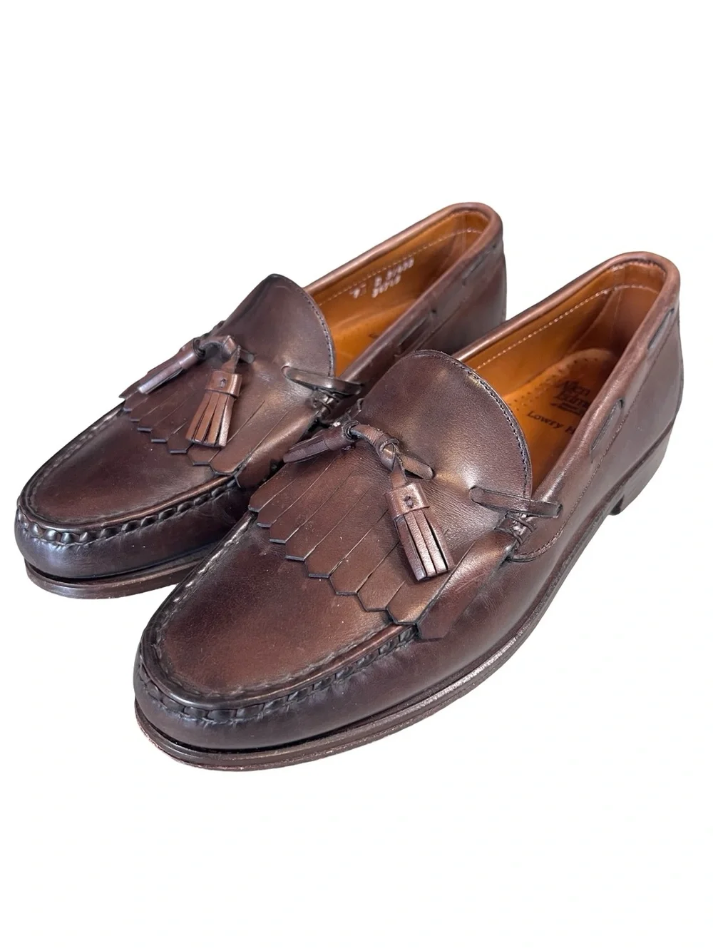 Allen Edmonds Men’s Sz 9 D Brown Leather Loafers Lowry Hill Kiltie Tassel